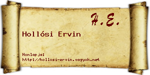 Hollósi Ervin névjegykártya