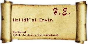Hollósi Ervin névjegykártya